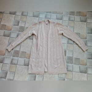 Women's Sincerely Jules Oatmeal Colored Open Front Long Cardigan Size Medium